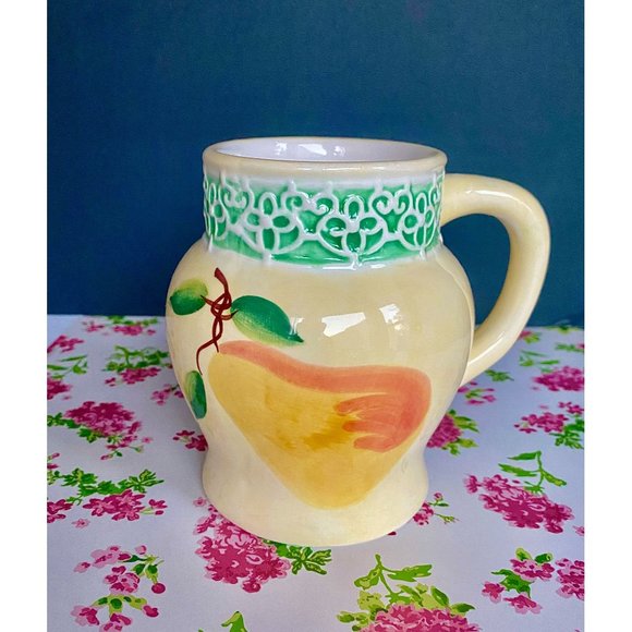 Alco Belaggio 4 mugs, NEW, ceramic, mug set, 20 OZ, decorated w fruit/flowers - Picture 11 of 13
